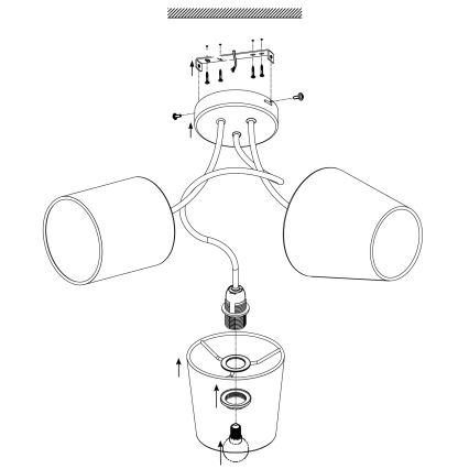 Eglo 95192 - Takbelysning ALMEIDA 3xE14/40W/230V