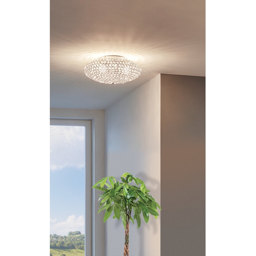 Eglo 95284 - Kristallampa tak CLEMENTE 2xE27/60W/230V