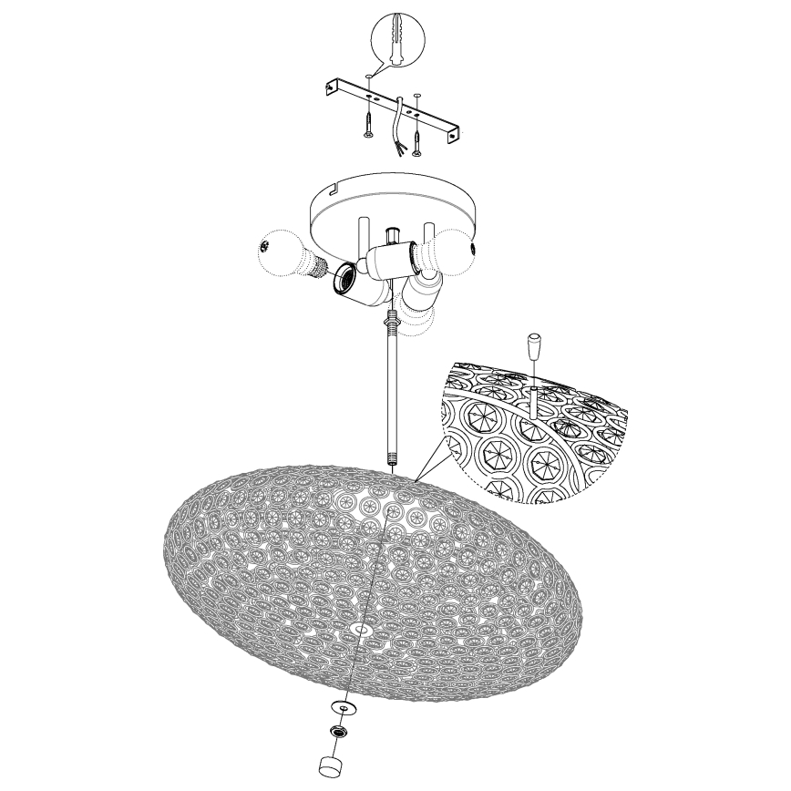 Eglo - Taklampa 3xE27/60W/230V