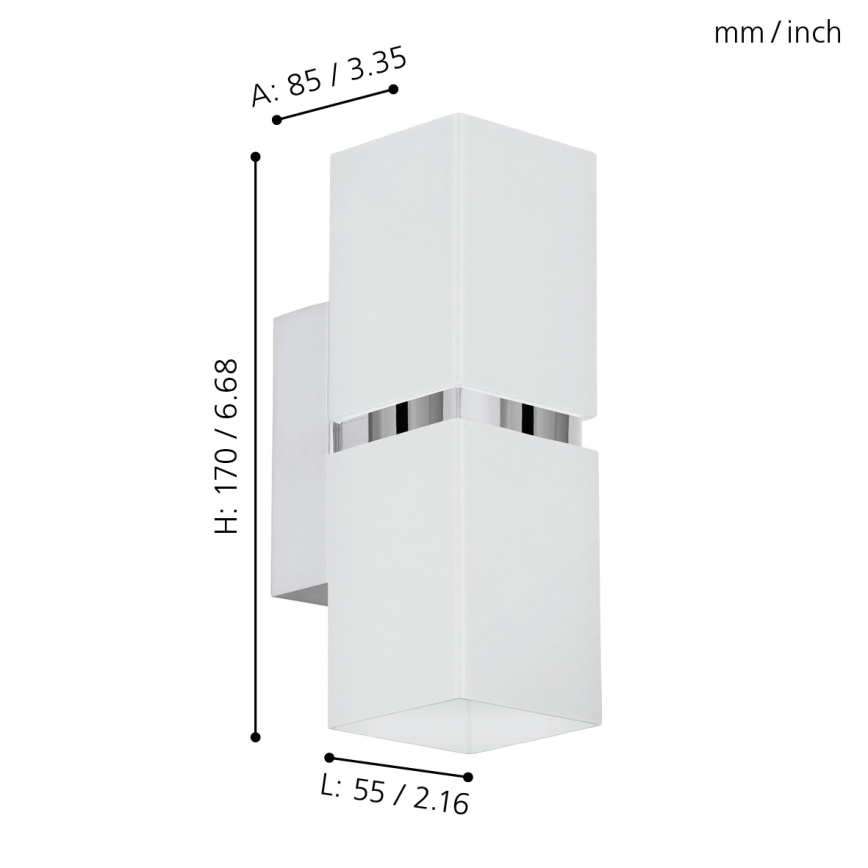 Eglo 95377 - LED Väggbelysning PASSA 2xGU10-LED/4W/230V