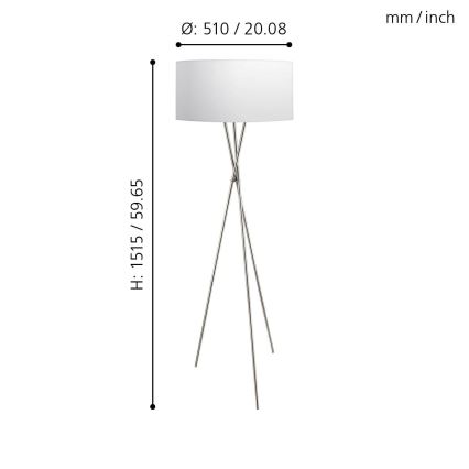 Eglo 95539 - Golvlampa FONDACHELLI 1xE27/60W/230V