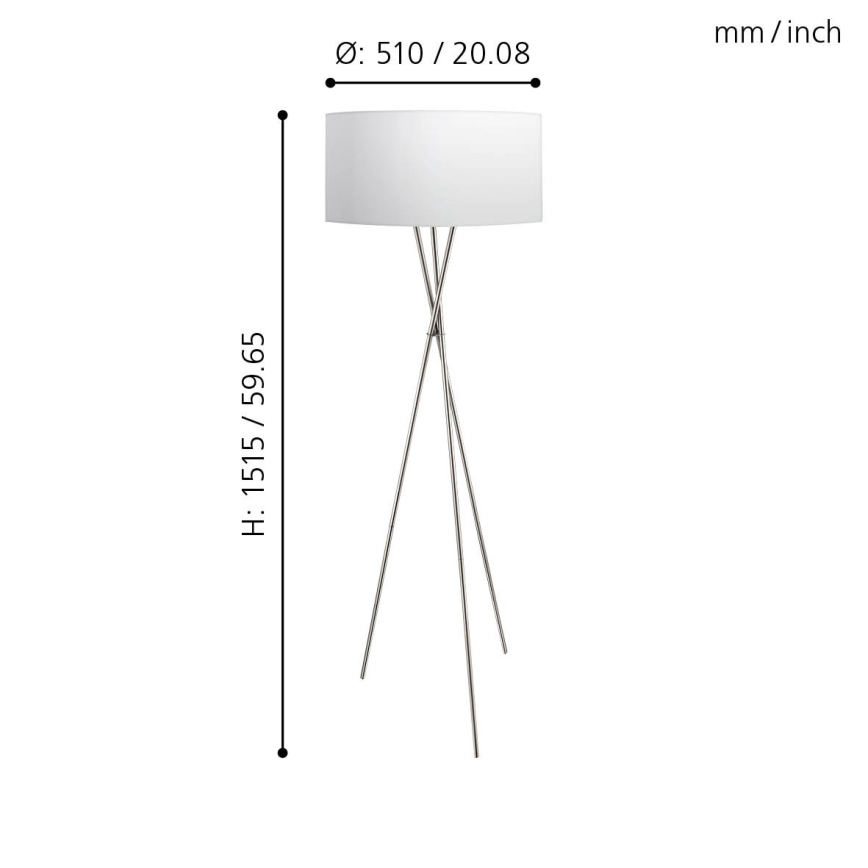 Eglo 95539 - Golvlampa FONDACHELLI 1xE27/60W/230V