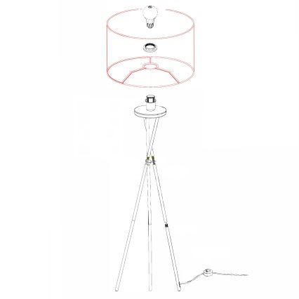 Eglo 95539 - Golvlampa FONDACHELLI 1xE27/60W/230V