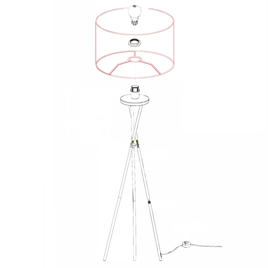 Eglo 95539 - Golvlampa FONDACHELLI 1xE27/60W/230V