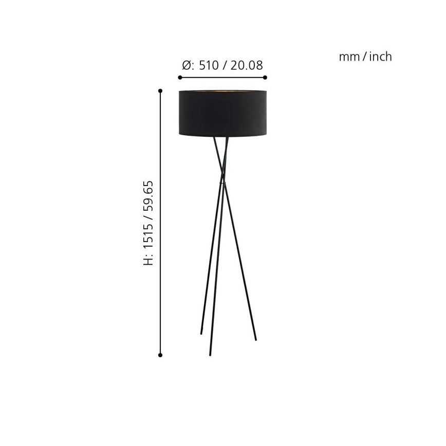 Eglo 95541 - Golvlampa FONDACHELLI 1xE27/60W/230V