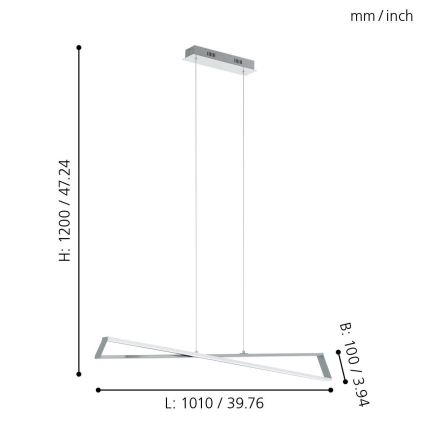 Eglo 95566 - LED Ljuskrona AGRELA 2xLED/14.4W/230V