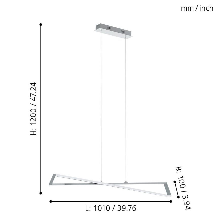 Eglo 95566 - LED Ljuskrona AGRELA 2xLED/14.4W/230V