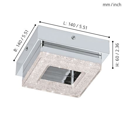Eglo 95655 - LED Kristallampa tak FRADELO 1xLED/4W/230V