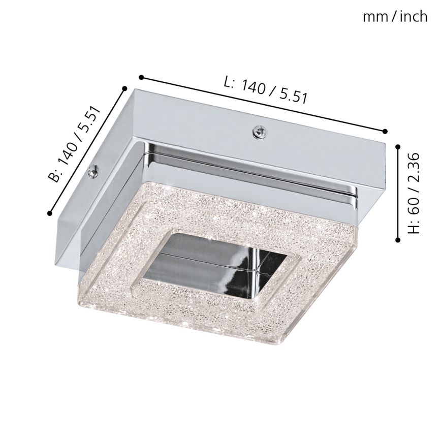 Eglo 95655 - LED Kristallampa tak FRADELO 1xLED/4W/230V