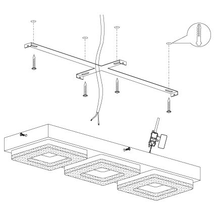 Eglo 95656 - LED Kristallampa tak FRADELO 3xLED/4W/230V