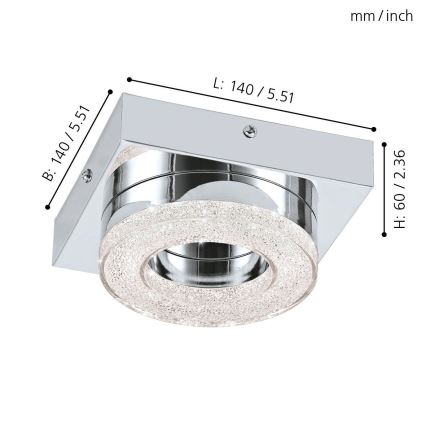 Eglo 95662 - LED Kristallampa tak FRADELO LED/4W/230V