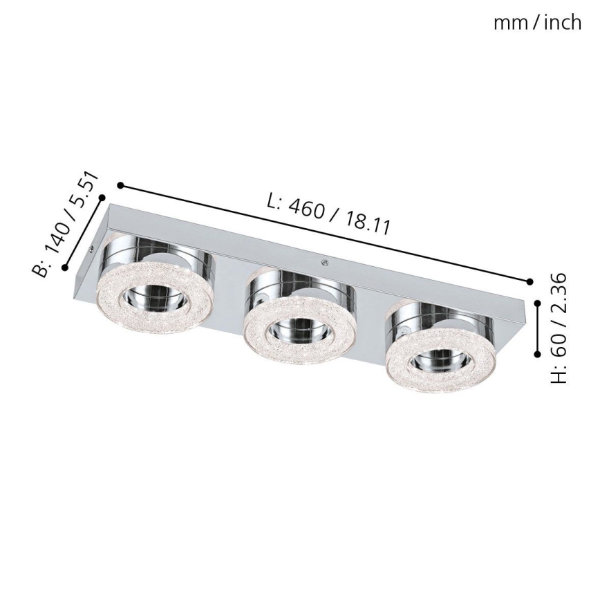 Eglo 95663 - LED Kristallampa tak FRADELO 3xLED/4W/230V