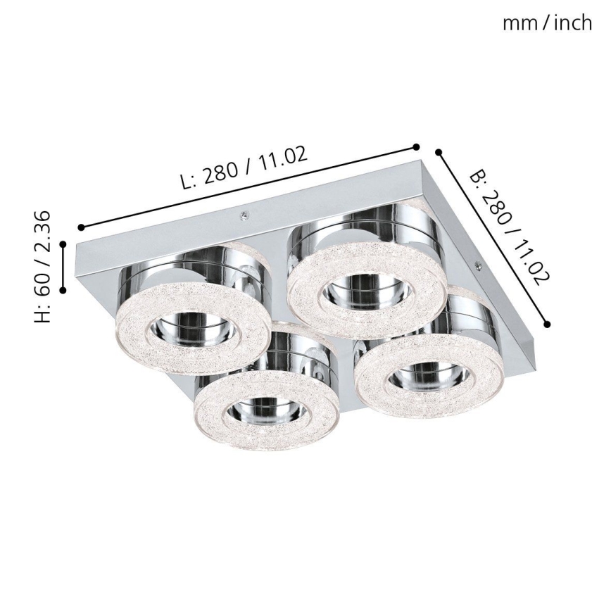 Eglo 95664 - LED Kristallampa tak FRADELO 4xLED/4W/230V