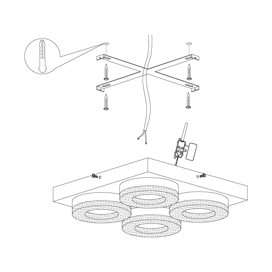 Eglo 95664 - LED Kristallampa tak FRADELO 4xLED/4W/230V