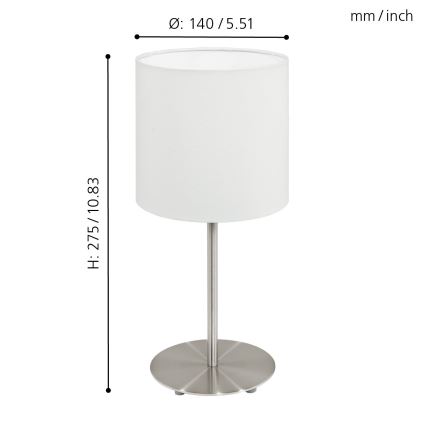 Eglo 95725- Bordslampa PASTERI 1xE14/40W/230V
