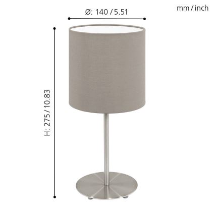 Eglo 95726- Bordslampa PASTERI 1xE14/40W/230V