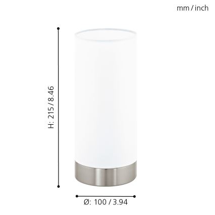 Eglo 95775 - Bordslampa DAMASCO 1 1xE27/60W/230V