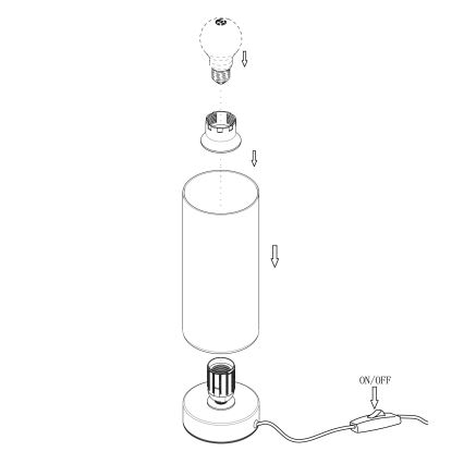 Eglo 95776 - Bordslampa DAMASCO 1 1xE27/60W/230V