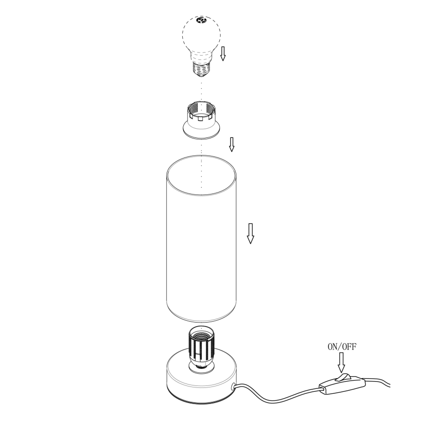 Eglo 95776 - Bordslampa DAMASCO 1 1xE27/60W/230V