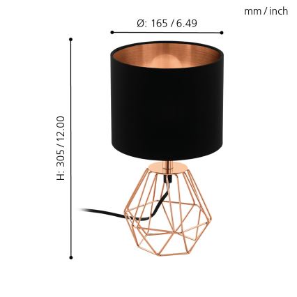 Eglo 95787- Bordslampa CARLTON 2 1xE14/60W/230V