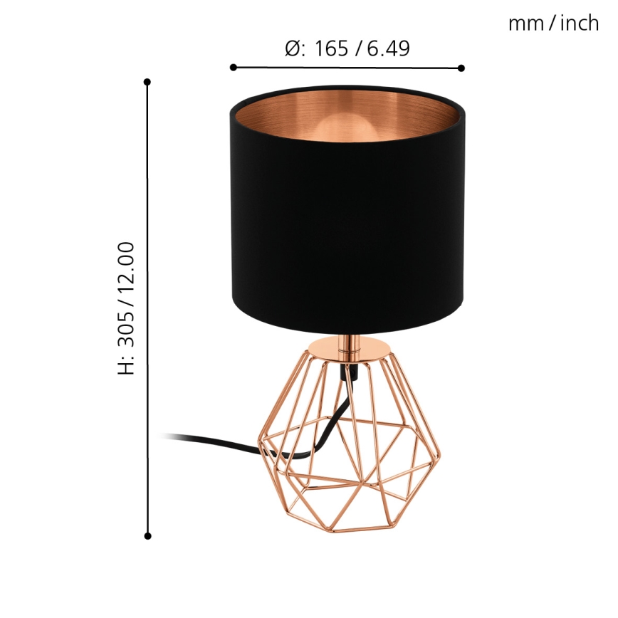 Eglo 95787- Bordslampa CARLTON 2 1xE14/60W/230V