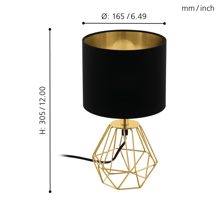 Eglo 95788- Bordslampa CARLTON 2 1xE14/60W/230V