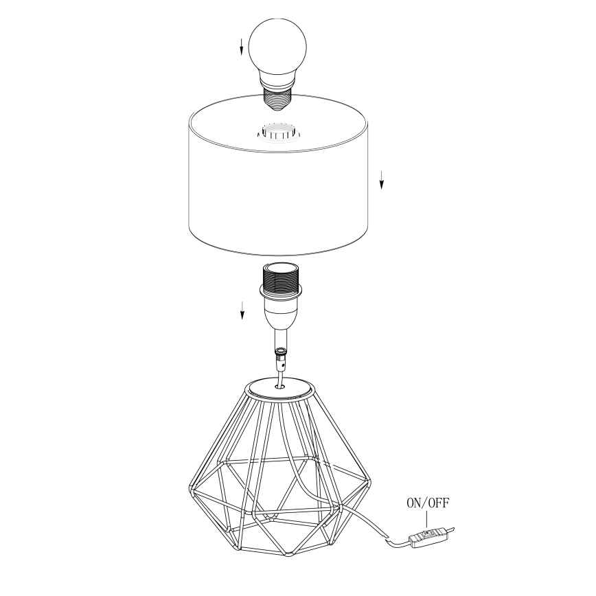Eglo 95788- Bordslampa CARLTON 2 1xE14/60W/230V