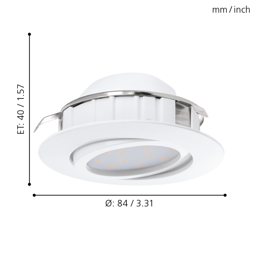 Eglo - KIT 3x LED Dimbar infälld belysning PINEDA 1xLED/5,5W/230V