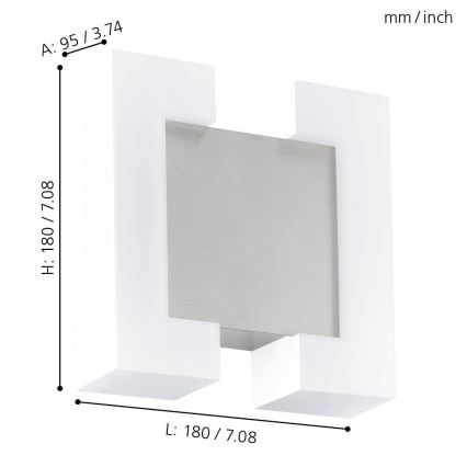 Eglo 95987 - Utomhus LED Väggbelysning SITIA 2xLED/4,8W