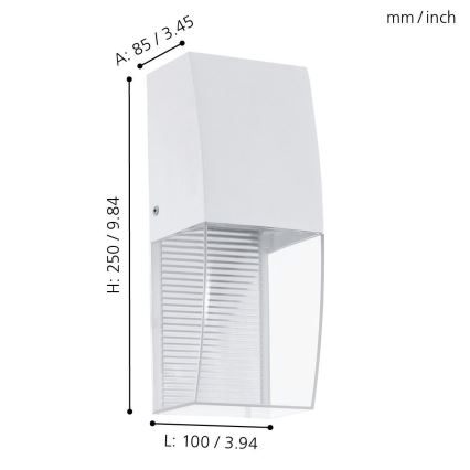 Eglo 95991 - LED utomhus Väggbelysning SERVOI LED/3.7W