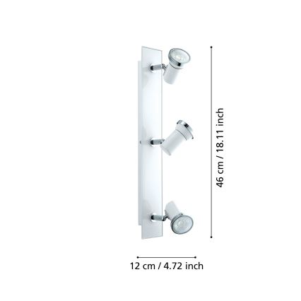 Eglo 95994 - LED Badrum spotlight TAMARA 1 3xGU10-LED/3.3W/230V