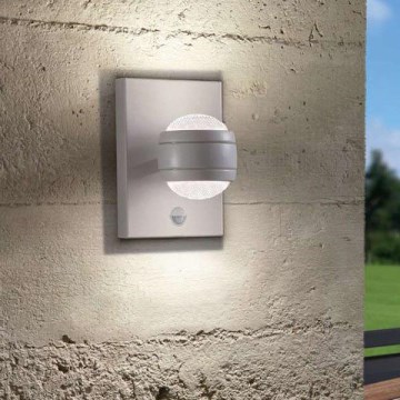 Eglo 96019 - LED utomhus Väggbelysning med sensor SESIMBA 1 2xLED/3.7W