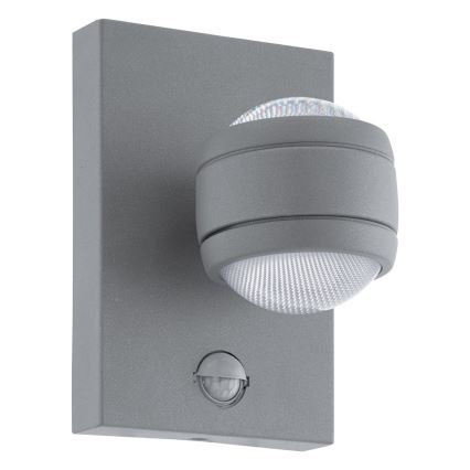 Eglo 96019 - LED utomhus Väggbelysning med sensor SESIMBA 1 2xLED/3.7W