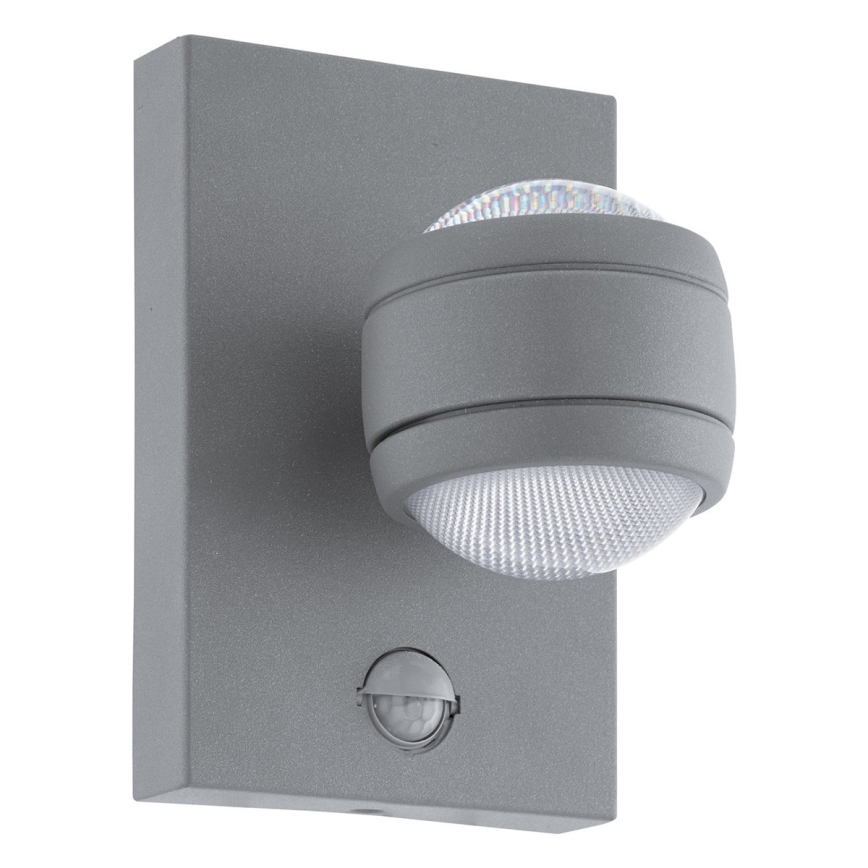 Eglo 96019 - LED utomhus Väggbelysning med sensor SESIMBA 1 2xLED/3.7W