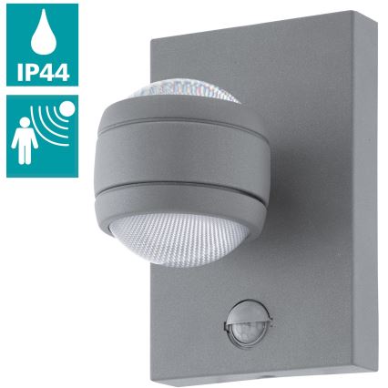 Eglo 96019 - LED utomhus Väggbelysning med sensor SESIMBA 1 2xLED/3.7W
