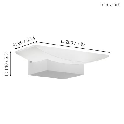 Eglo 96037 - LED Väggbelysning METRASS 1xLED/5.5W/230V