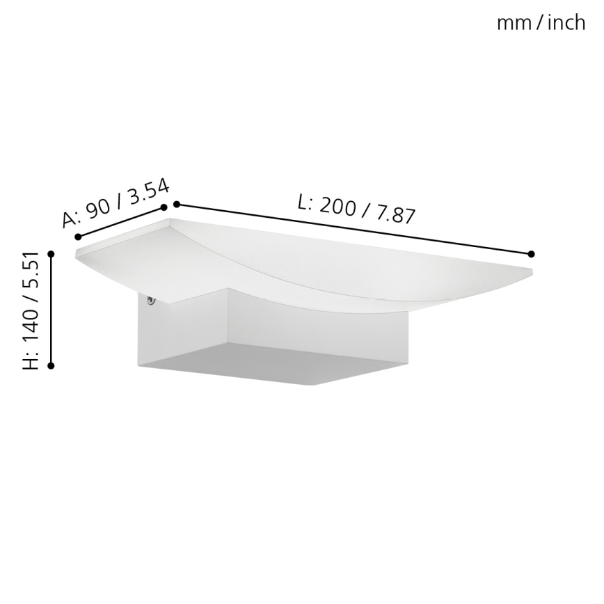 Eglo 96037 - LED Väggbelysning METRASS 1xLED/5.5W/230V