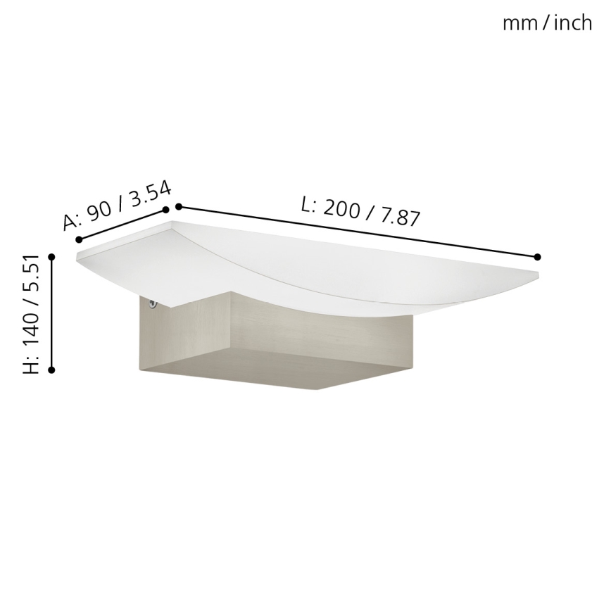 Eglo 96038 - LED Väggbelysning METRASS 1xLED/5.5W/230V