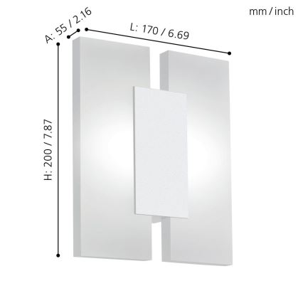 Eglo 96042 - LED Väggbelysning METRASS 2 2xLED/4.5W/230V