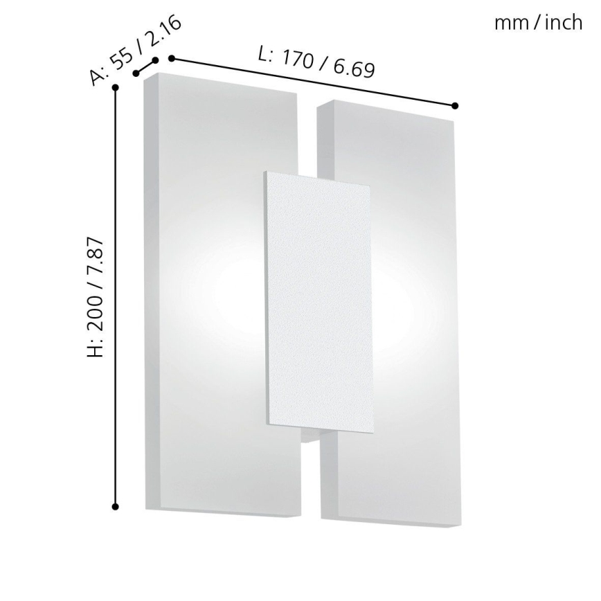 Eglo 96042 - LED Väggbelysning METRASS 2 2xLED/4.5W/230V