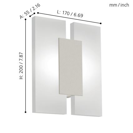 Eglo 96043 - LED Väggbelysning METRASS 2 2xLED/4.5W/230V