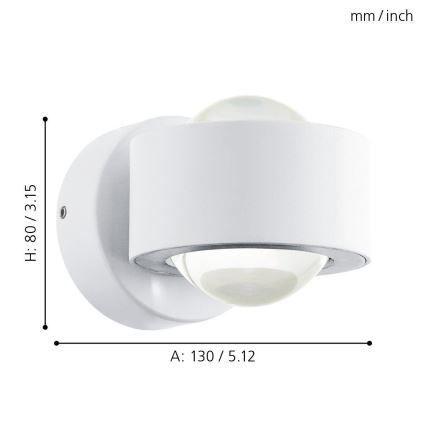 Eglo 96048 - LED Väggbelysning ONO 2 2xLED/2.5W/230V