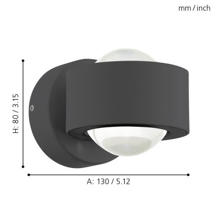 Eglo 96049 - LED Väggbelysning ONO 2 2xLED/2.5W/230V