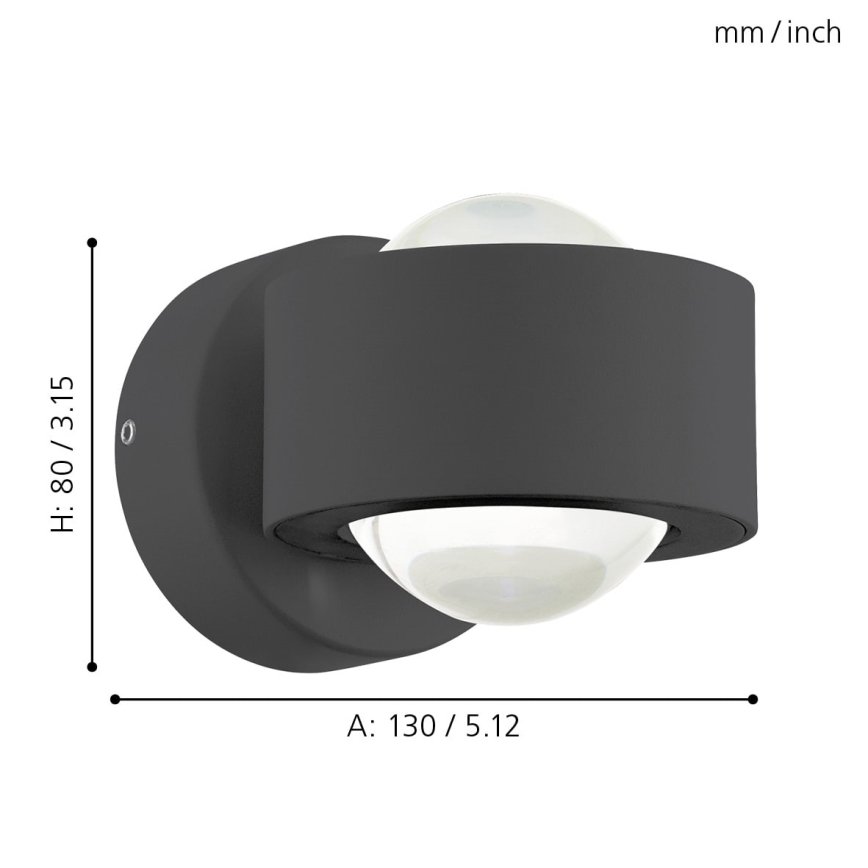 Eglo 96049 - LED Väggbelysning ONO 2 2xLED/2.5W/230V