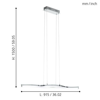Eglo 96101 - LED Ljuskrona LASANA 2 2xLED/10.5W/230V
