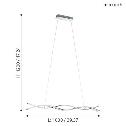 Eglo 96102 - LED Ljuskrona LASANA 2 3xLED/13W/230V