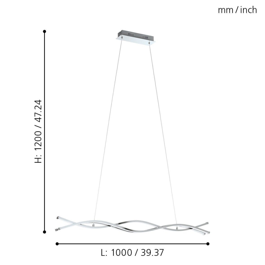 Eglo 96102 - LED Ljuskrona LASANA 2 3xLED/13W/230V