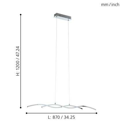 Eglo 96103 - LED Ljuskrona LASANA 2 2xLED/9W/230V