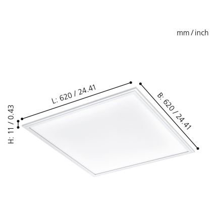 Eglo 96154 - LED takpanel SALOBRENA LED/40W/230V