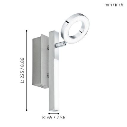 Eglo 96178 - Spotlight BilDILLIO 1 1xLED/3.2W + 1xLED/2.2/230V